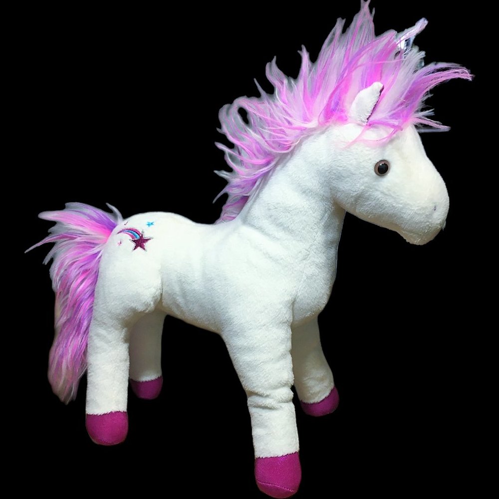 Douglas Cuddle Toys Plush White Horse Rainbow Shooting Star Stuffed Animal RARE